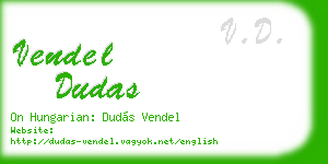 vendel dudas business card